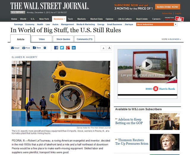 Airfloat Equipment Featured in Wall Street Journal